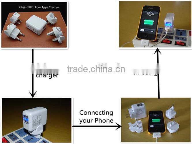 Hot sale 4 port universial usb wall charger usb wall charger ac 100 240v
