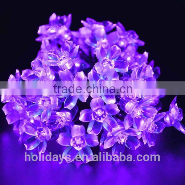 7M 50 LED Purple Blossom Decorative Gardens Fairy String Solar Lights