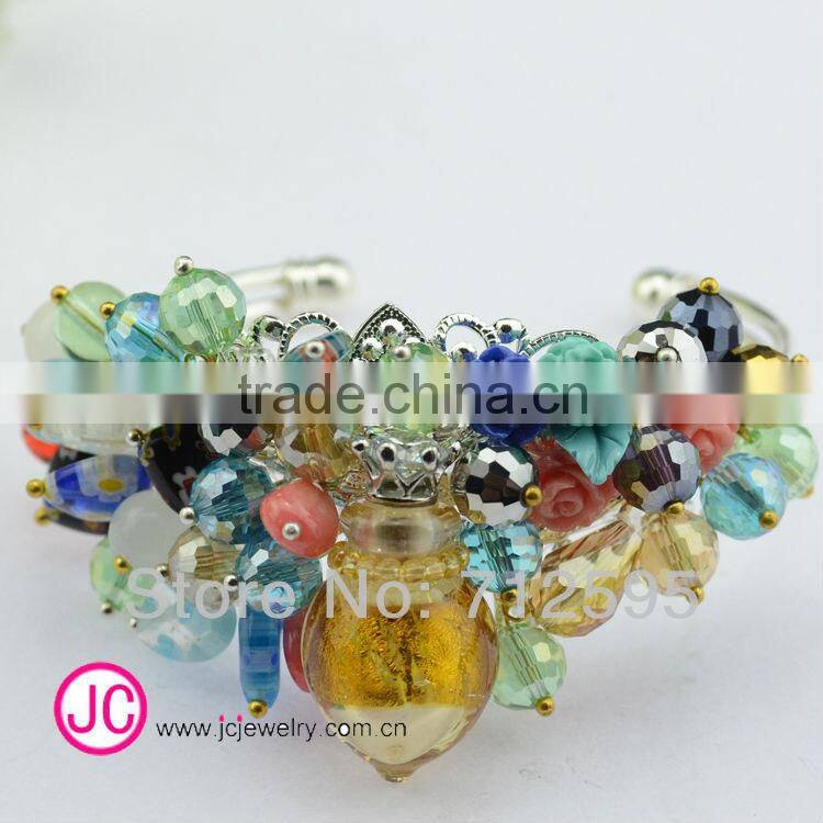 fashion new trends Austrian crystals bracelet glass Aromatherapy bottle bracelet USA jewelery fits padora charms