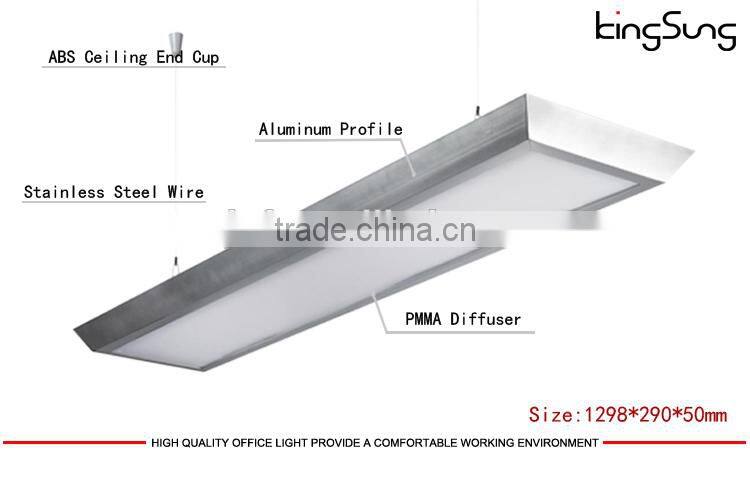 Silver Colour 1192mm With PMMA Lighting Fixtures For Office