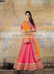 Obligingness Brown Raw Silk Lehenga Choli/indian lehenga online shopping