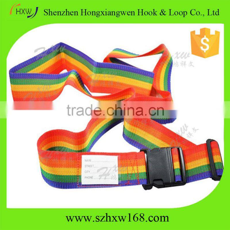 New adjustable colored nylon luggage strap with lock