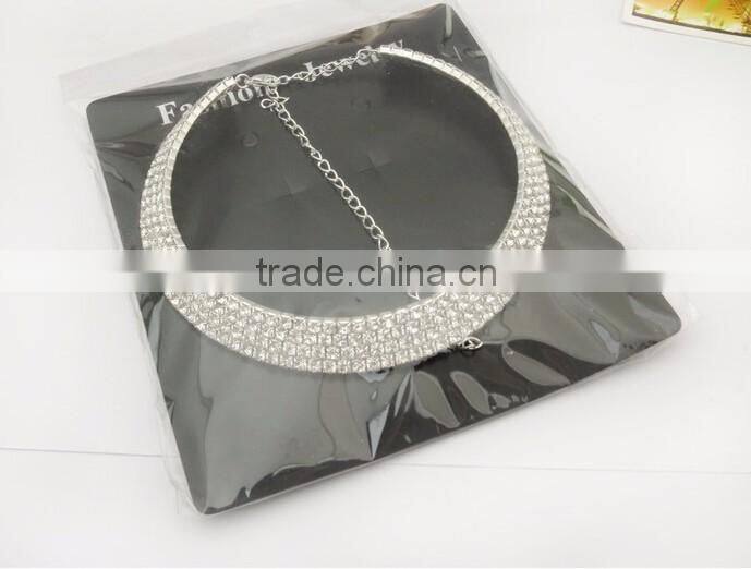 MYLOVE the cheapest wholesale 5 rows clear crystal choker high quality rhinestone choker