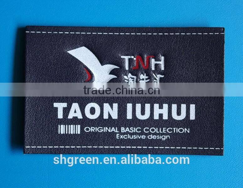 Black embossed imitation leather patch for table