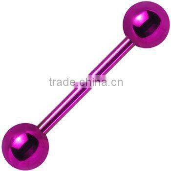 Stainless steel internally threaded tongue barbell body jewelry