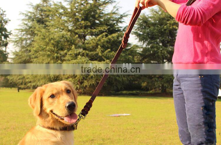 High Quality Dog Leather Collar Large Big Dogs First class Leather Leashes collier chien wholesale Pet Products Collars for Dogs