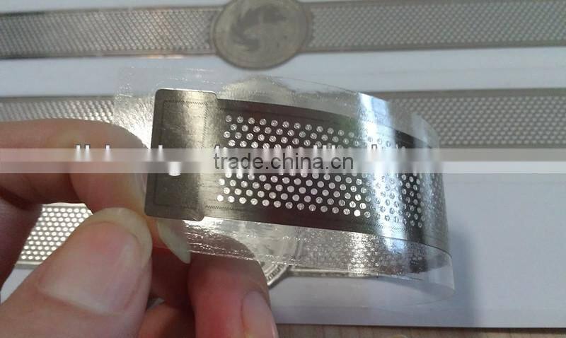 silver electroforming metal nickel foil sticker,thin metal logo sticker