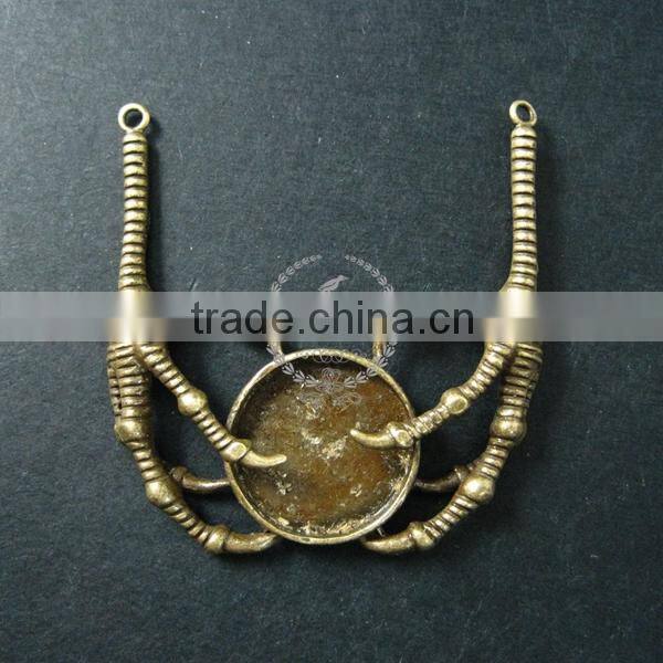 21.5mm vintage style antiqued bronze claw DIY pendant charm supplies findings 1810418