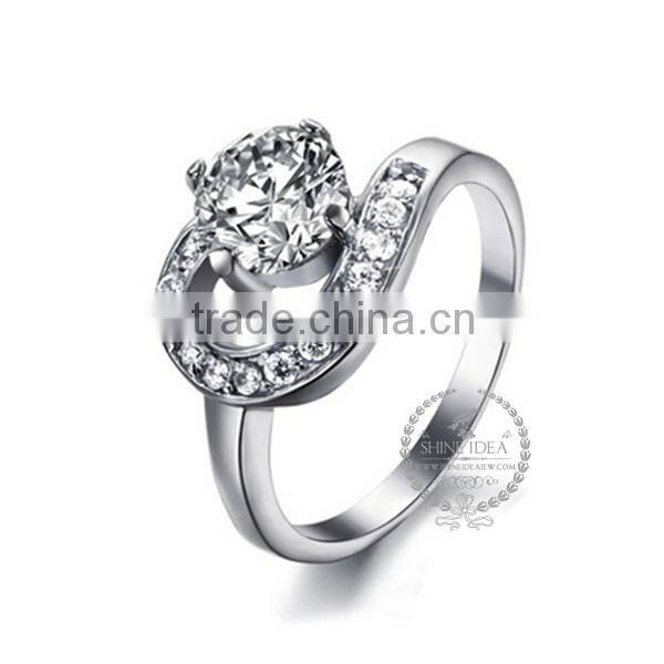 2MM Stainless steel round zircon ring fashion women ring wedding jewelry 6260480