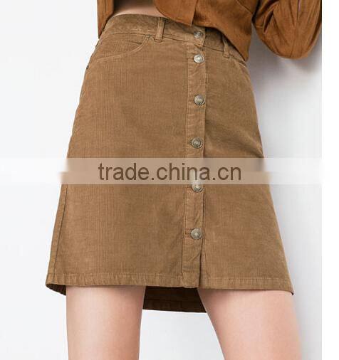 2015 Autumn-Winter Fashion Mature Straight corduroy pencil skirt sexy women in short mini skirts