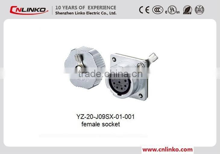 Made in china 9 pin stage lighting Male cable connector waterproof electric connector IP67 metal quick connector