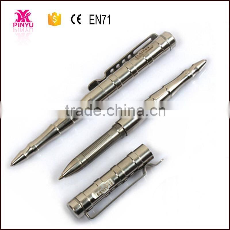high quality silver heavy stainless steel tactical self-defense ball pen as a defense weapon for private person gift