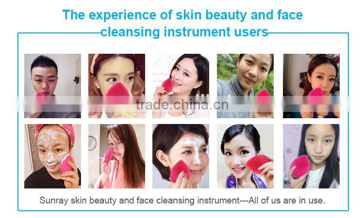 2016New Deep Face Clean Electric Waterproof Ultrasonic Facial Skin Care Vibrator Cleansing Wave Brush Cleaner