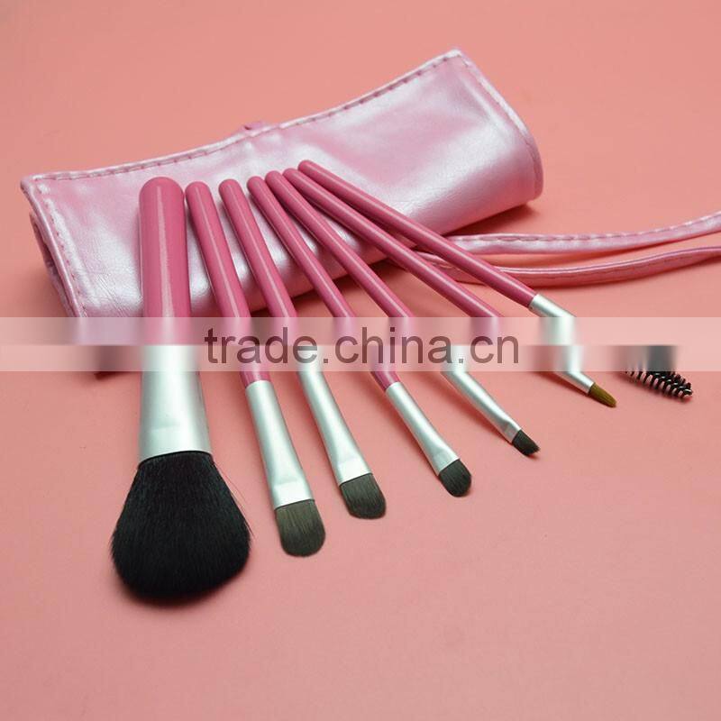 Top Sale Free Sample Women Fashion 7Pcs Makeup Pouch Brush Set