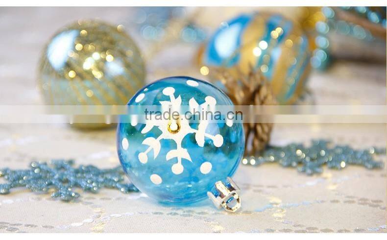 6cm Gold Blue Christmas tree ornaments holiday activities space decoration ornaments