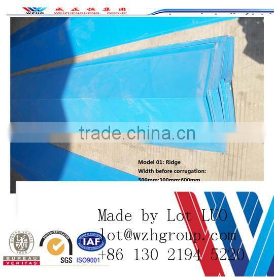 Free samples roof tin caps color steel sheet ridge caps steel ridge