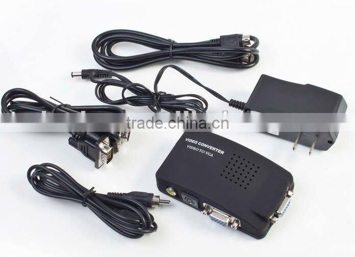 PC/Laptop AV/S Video To VGA TV Converter Adapter Box