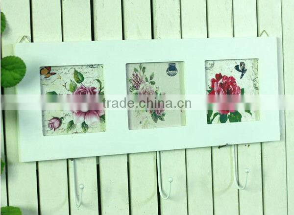 Wooden decorative pictures wall hooks for hanging