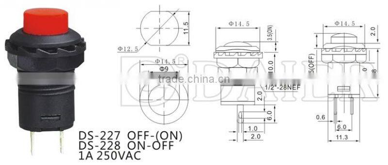 DS-227 12.5mm push switch button