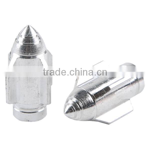 Universal Aluminum Rockets head 2X silver Motorcycle Wheel Tire Valve Stem Caps