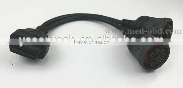 Deutsch splitter Y cable , OBD2 16pin Female to 2pcs J1939 9pin connector
