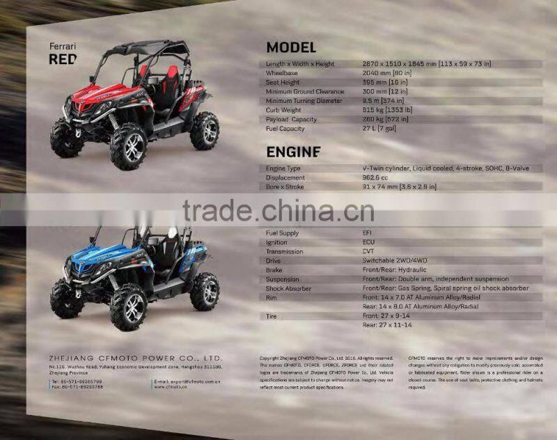 CFMOTO 1000cc 4x4 side by side ATV UTV for sale, ZFORCE 1000