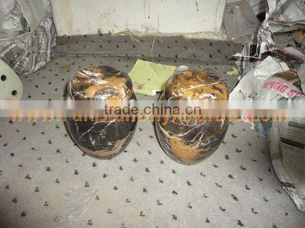 NATURAL STONE BLACK AND GOLD MARBLE URNS