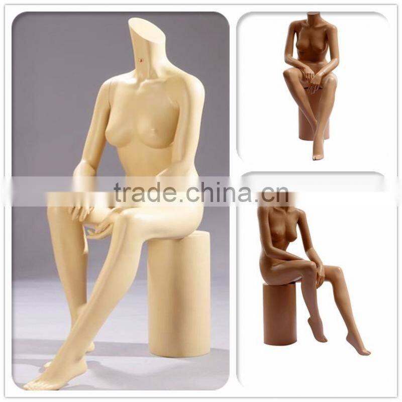 Hot sale fashion sexy lifelike sitting female mannequin
