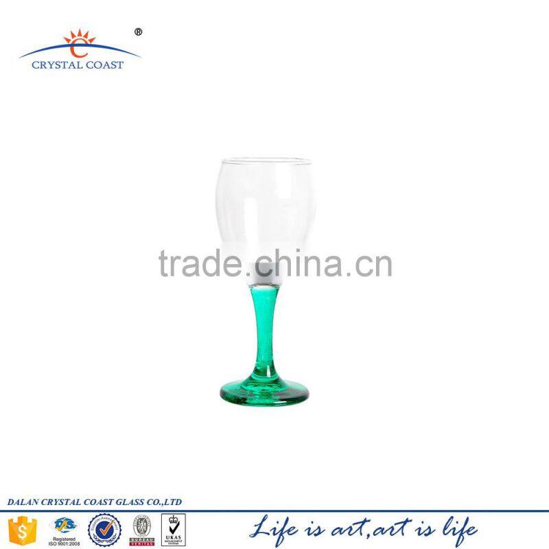 Promotional handmade ballon wine glass with painting colored stem