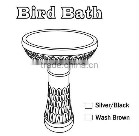 cement outdoor handmade garden bird bath hot sale