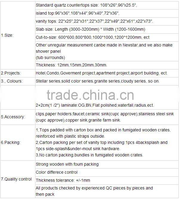 Stellar Quartz Countertop Quartz Vanity Top