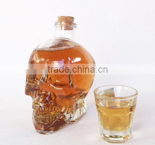 Clear Glass Skull Decanter - Fill It Up W/ Wine, Beer or Liquor, 100/150/380/700 ml
