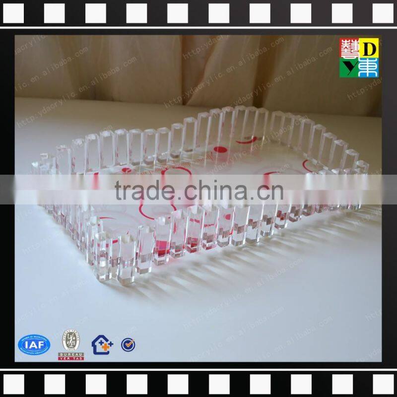 New products transparent eco-friendly great acrylic food tray plexiglass fruit trays
