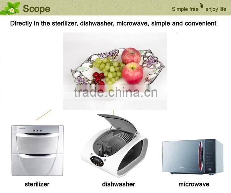 Wholesale golden electroplating fruit departed plate,ceramic plate wholesale in stock