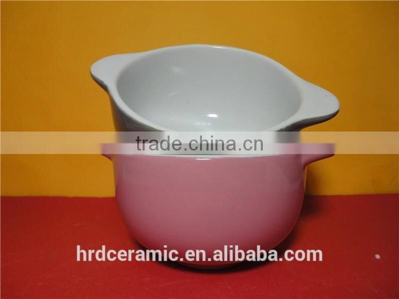 Stocked salad bowl fruit bowl in 17*13*8CM size ceramic bowl