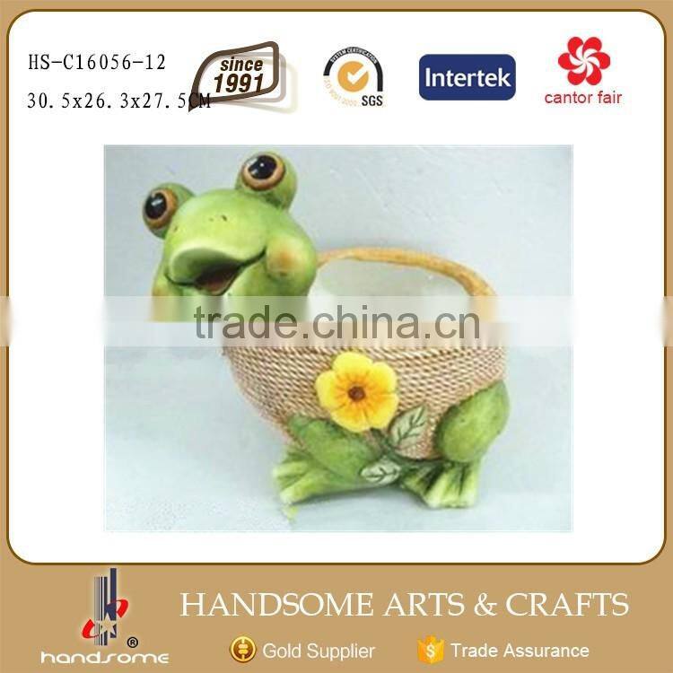 12 Inch Garden Decoration Frog Sculpture Planter Flower Vases