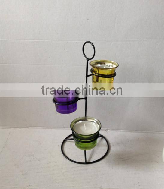 mini votive colorful tall glass candle holder with stand