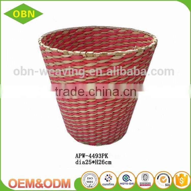 Many color handmade 100% natural custom decorative woven paper waste basket waste bin