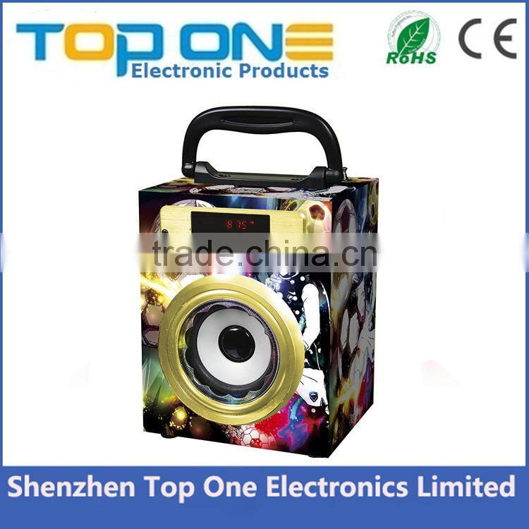 Subwoofer Stereo Audio Portable Wooden Speaker with remote control