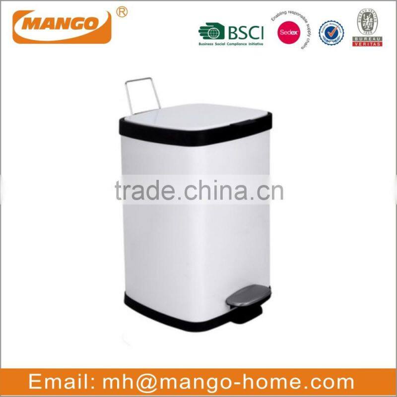 Good quality Stainless steel toilet padal waste bin with black inner bucket