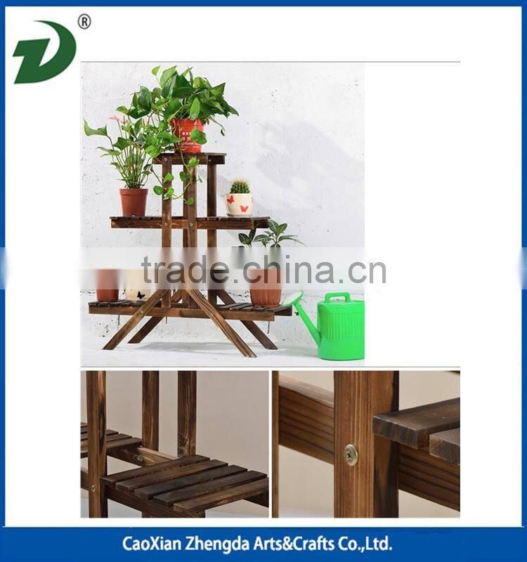 Antique garden decorative wood flower rack flower stand
