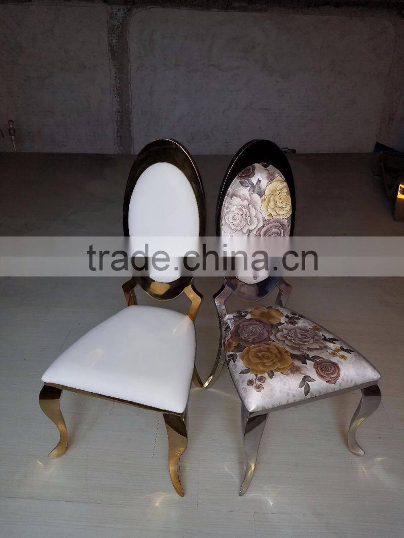 B8045 Oval back gold chair for wedding dining furnitrue