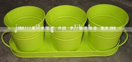 Decorative Windowsill Balcony Metal Herb Flower Pots / Metal Planter