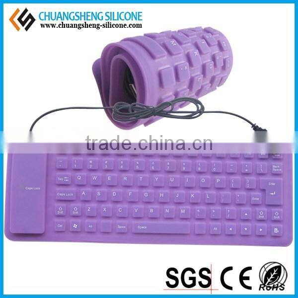 HOT SELLING PC/TABLET WATERPROOF SLIM SILICONE USB KEYBOARD