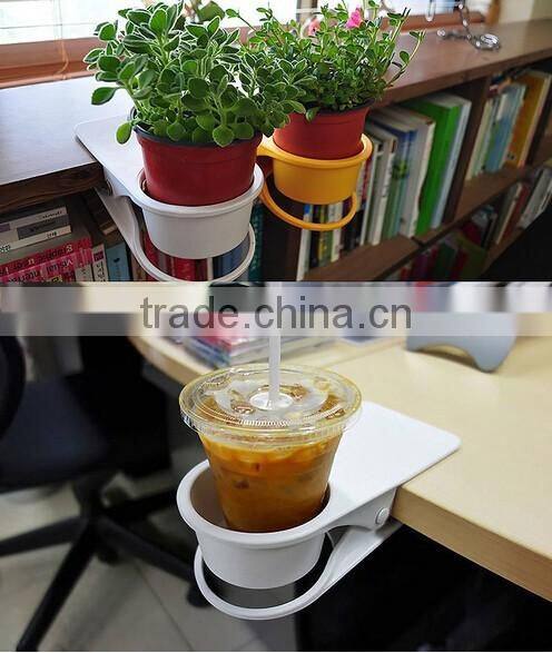 Plastic desk clip cup holder&plastic table clip cup keeper &plastic drinklip cup holder
