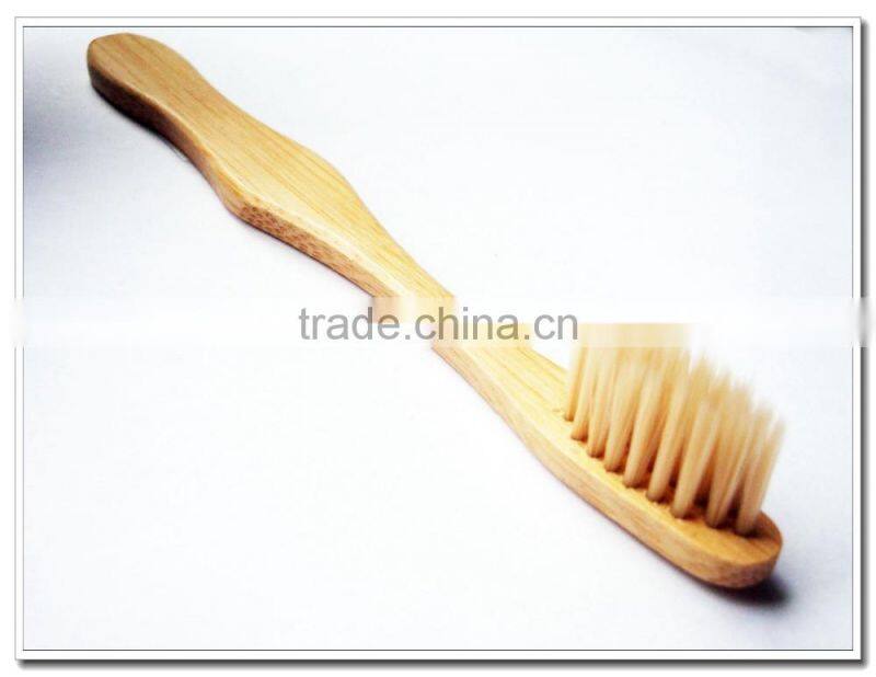 Curvy shape bamboo handle toothbrush