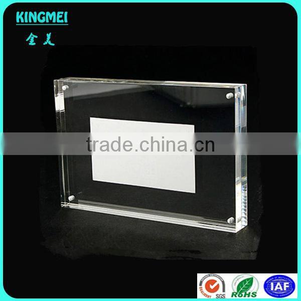 2015 Custom Wholesale Romantic Acrylic Heart Shaped Magnetic Photo Frame