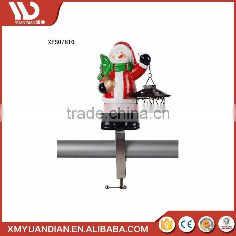 Christmas Ornament Santa Led Christmas Snow Lantern Light For Fence Decoration