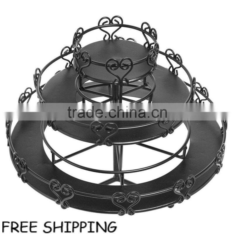 3-Tier Metal Heart Design Rotating Nail Polish Organizer Display Rack Stand Gift