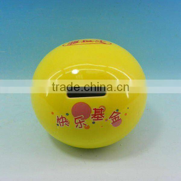 Round Smiling face ceramic piggy bank